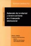 AUTONOMIA DE VOLUNTAD Y Dº UNIFORME EN TRANSPORTE. AUTONOMIA DE VOLUNTAD Y Dº UNIFORME EN TRANSPORTE.
