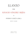Portada de: LLANTO POR IGNACIO SÁNCHEZ MEJÍAS