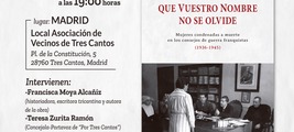 El jueves 7 de marzo presentamos: "Que vuestro nombre no se olvide” 